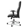 Hon Basyx Leather Executive Chair, Adjustable Arms, Black BSXVL108SB11